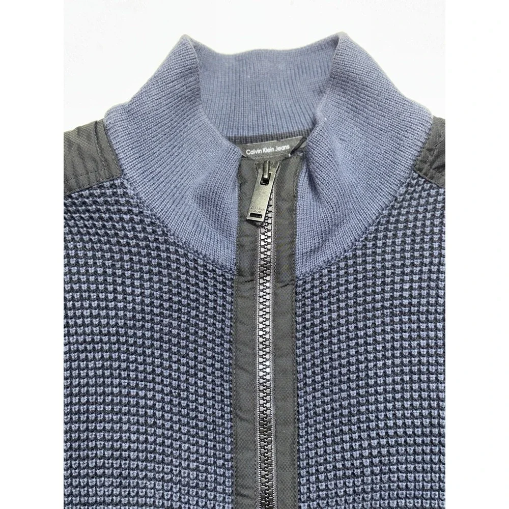 Calvin Klein Full Zip Sweater Waffle Texture Size XL - Picture 3 of 7